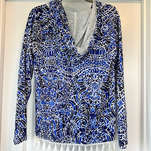 Lily Pulitzer Fringe Harmon Tunic Hoodie- NWOT Size Medium - Picture 6 of 8